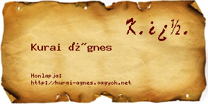 Kurai Ágnes névjegykártya