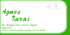 agnes kurai business card