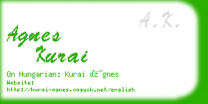 agnes kurai business card